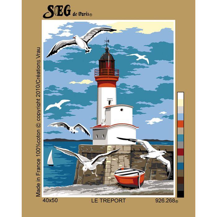 Canevas antique - SEG - Le tréport - 40x50cm - Imprimé - Fabriqué en France