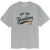 New MLB Frowning Bear Collection New York Yankees SS25 T Shirt Unisex Standard Heather Gray 3ATSE0253-50MGS