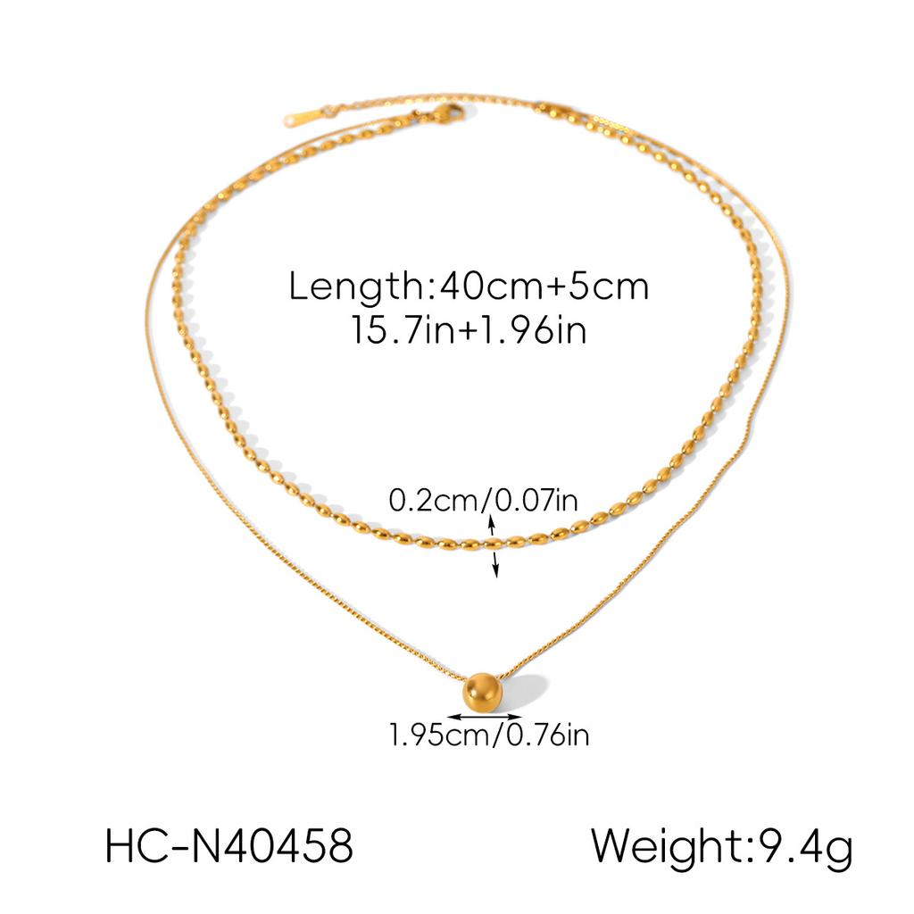 Double-layer stainless steel necklace, light luxury niche accessory, sweater chain for women, titanium steel jewelry