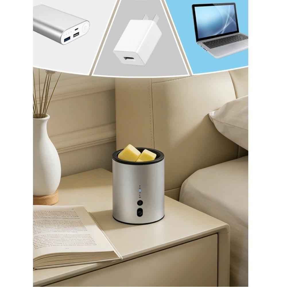 2-in-1 Wax Melt Heater USB Plug Electric Aromatic Candle Oil Burner Metal Wax Heater Dining Bar
