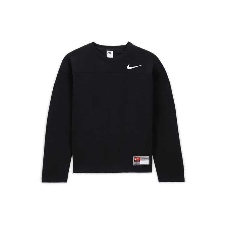 Nike X Stussy Co-Branded FW23 Logo-Print Mesh Langarm-T-Shirt Unisex Oberteile Schwarz FJ9165-010
