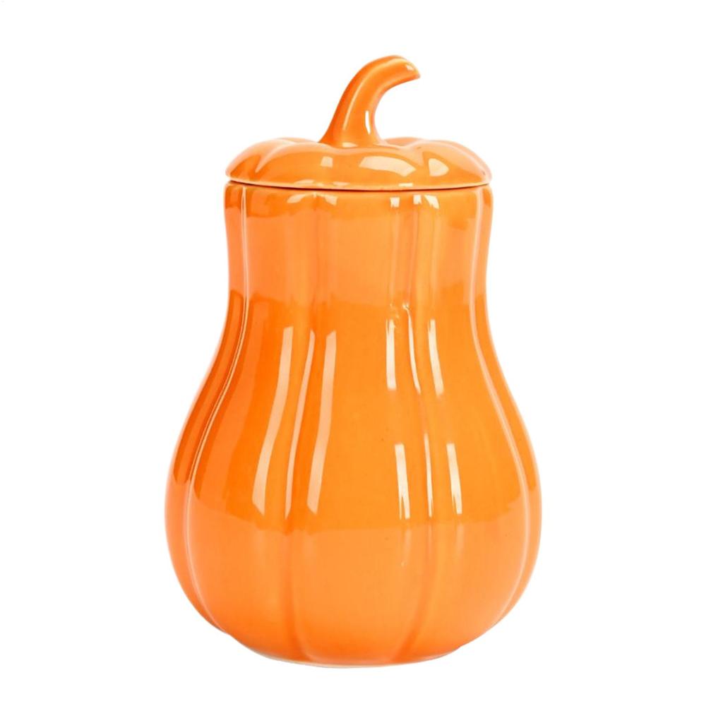 Halloween pumpkin tea jar Fall Candy Container with Lid Ceramic Sealing Storage Canister for Dried Fruits Loose Tea Collectors