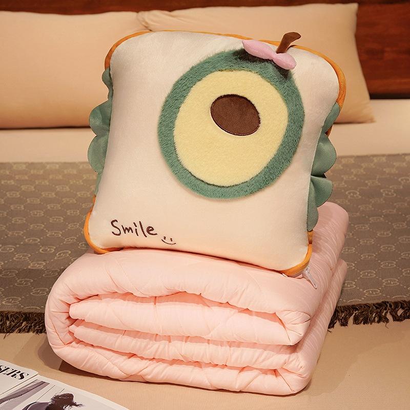 Nap Blankets Sofa Napping Cover 2 In 1 Plush Toy Travel Car Hug Pillows Warm Office Room Unfolded Quilt Portable Pillow Blanket