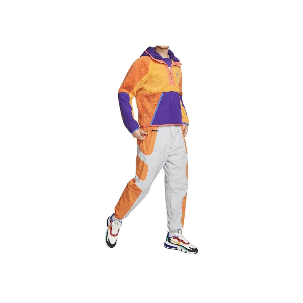Nike Men's Sportswear Sherpa Fleece Half-Zip Hoodie Orange Purple BV3766-886