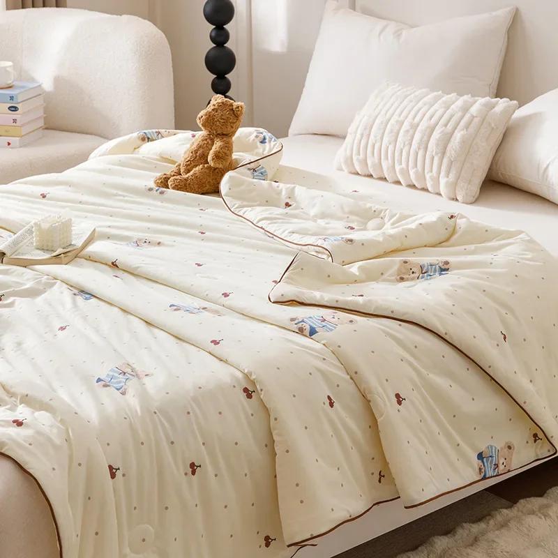 

Мультяшный летний охлаждающий плед Мягкий Удобный дышащий одеяло для кондиционера Ткань из натуральных растений Тонкое одеяло 150x200cm