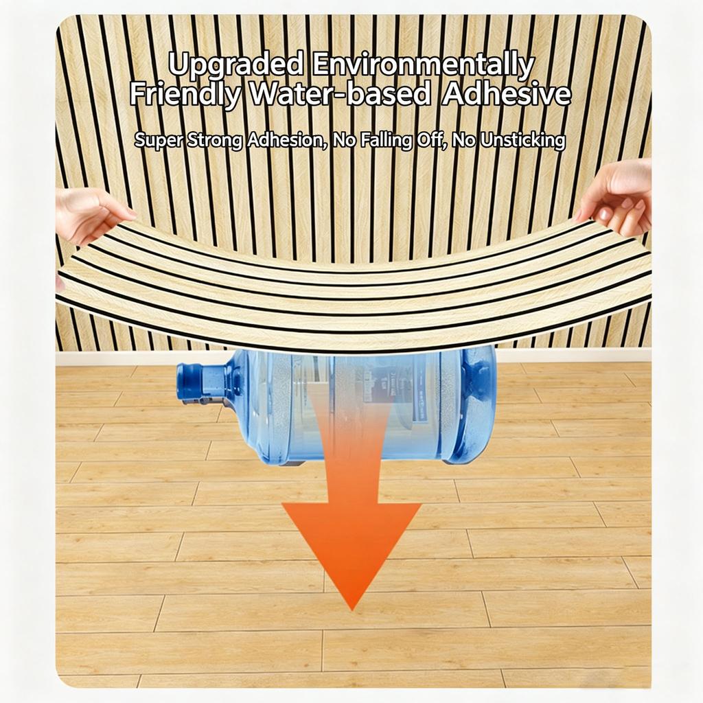Thickened Faux Grille Self-Adhesive Fluted Panel Wallpaper Waterproof MoistureProof Home Accent Wall Renovation Sticker