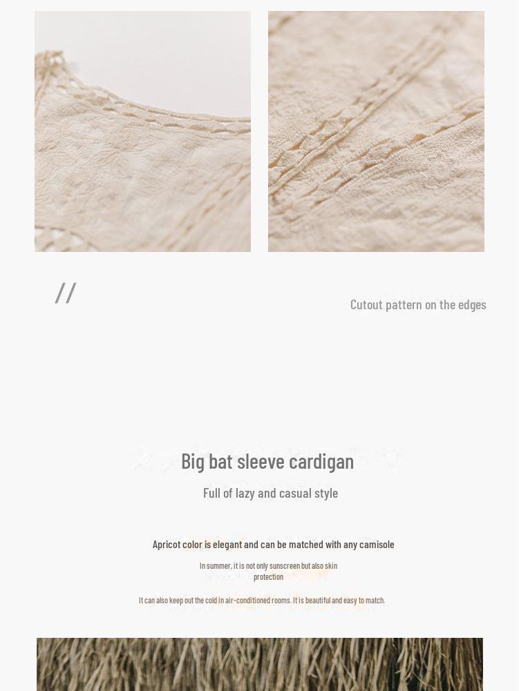 Meng De Ma Bohemisk ihålig kofta med fladdermusärm