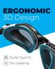 AqtivAqua Wide View Swim Goggles Special Design Case Swimming Workout Open Water Line Red + - Indoor/Outdoor