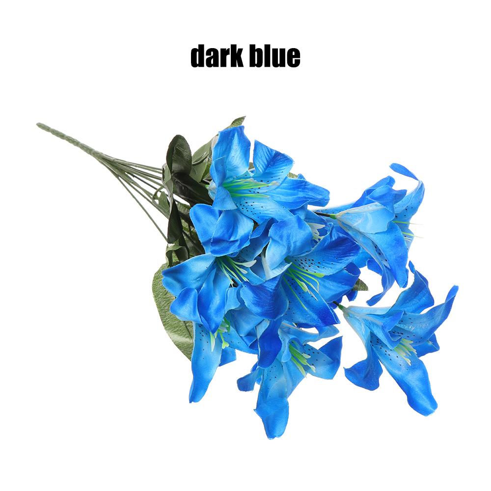 10 Heads Artificial Silk Lilies Flowers European Multicolor Fake Bridal Flower Bouquet Wedding Home Party Decoration Flowers
