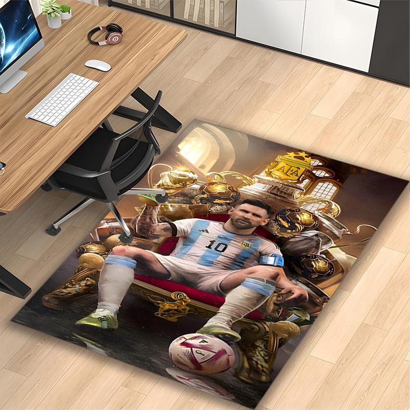 1pc Office Printed Area Carpet, Ancient Warrior Rug, Home Sofa Chair Mat For Christmas and Halloween Décor