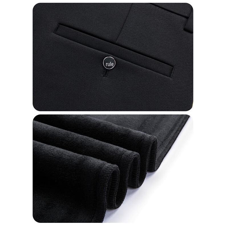 FIRS Men's Autumn/Winter Business Casual Straight Leg Plush Lined Pants