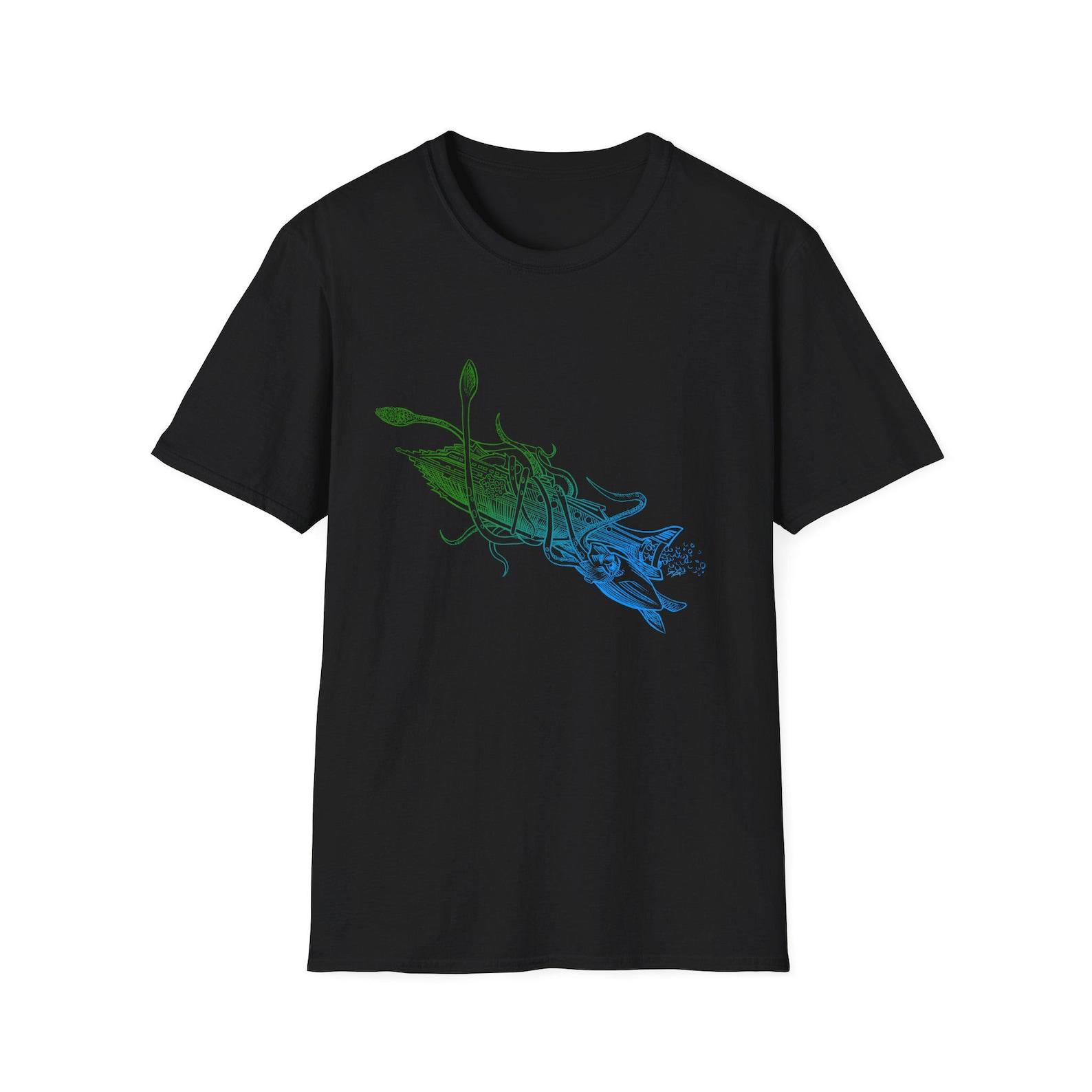 Nautilus Graphic T-Shirt, 10000 Leagues Under the Sea, Unisex Softstyle Tee S