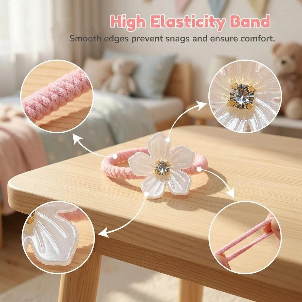 10pcs Durable Floral Elastic Hair Ropes High Elasticity Braiding Elastic Rubber Bands  Leisure