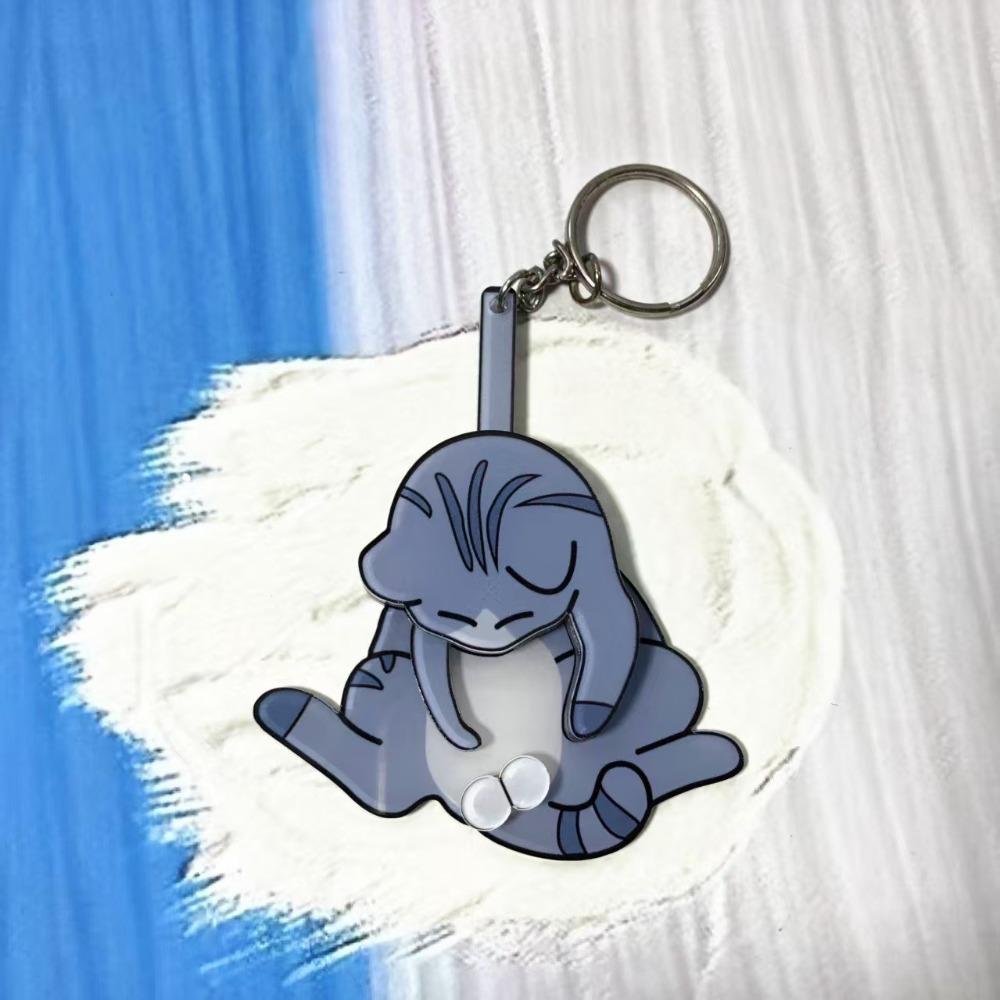 Pull Play Egg Cat Keychain Rotatable 3d Bag Pendant Bag Accessories Cartoon Cat Trick Play Egg Toy Gifts