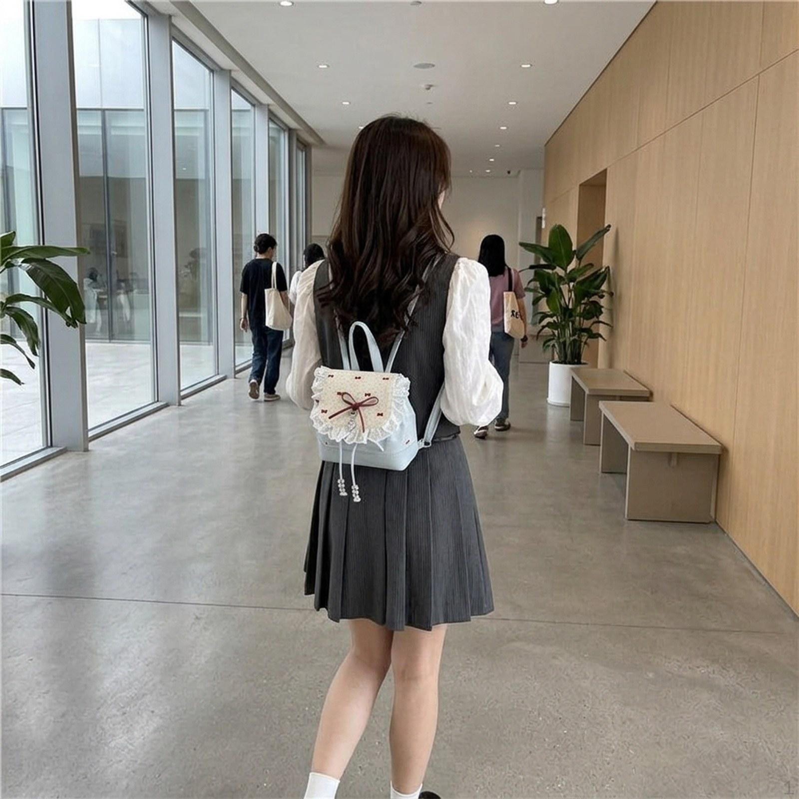 

Charming Mini Backpack for Women with Lace Bow, Adjustable Shoulder Strap And Large Capacity –