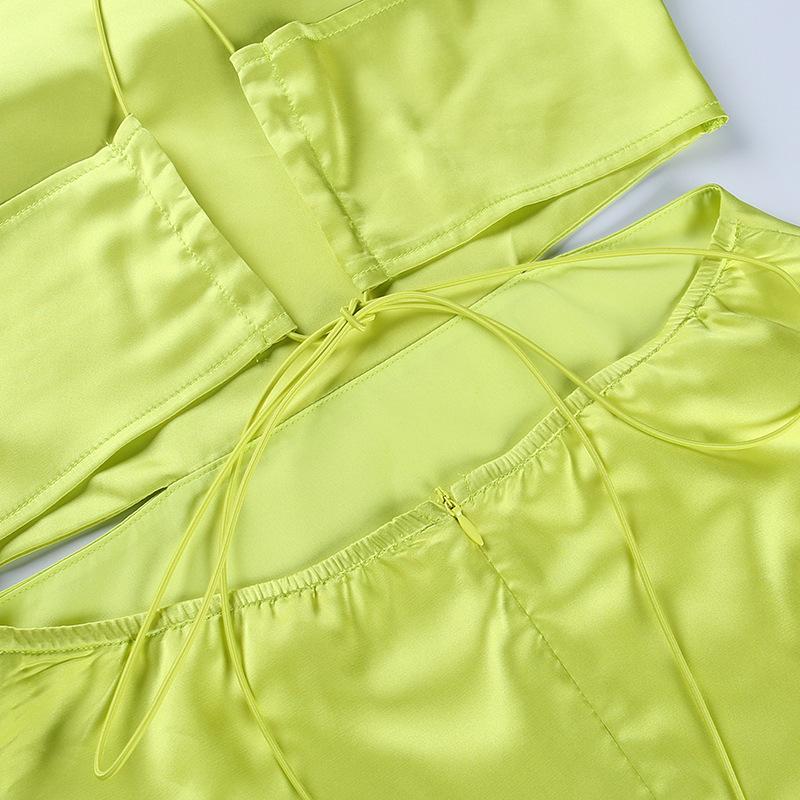 Y2K Frühjahr/Sommer Neues europäisches und amerikanisches sexy und elegantes Temperament Slim Fit rückenfreies Riemen einfarbiges Kleid