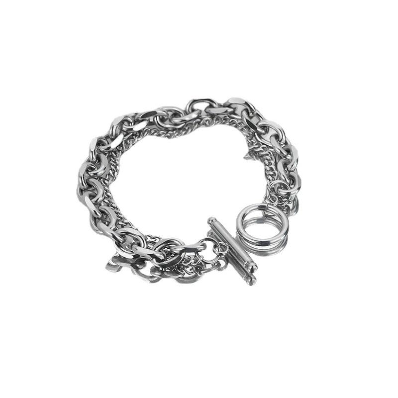 Hand bracelet - A niche design in a minimalist style, suitable for masculine decoration. Simple titanium and steel men's jewelry.