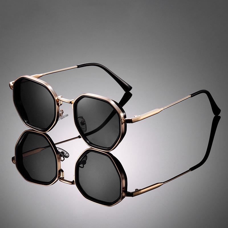 Steampunk Metal Polygonal Gradient Sunglasses - Unisex Retro Fashion 5242
