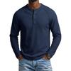 Men's Round Neck Long Sleeve Raglan T-Shirt with Button Placket for Casual Athletic Everyday Wear