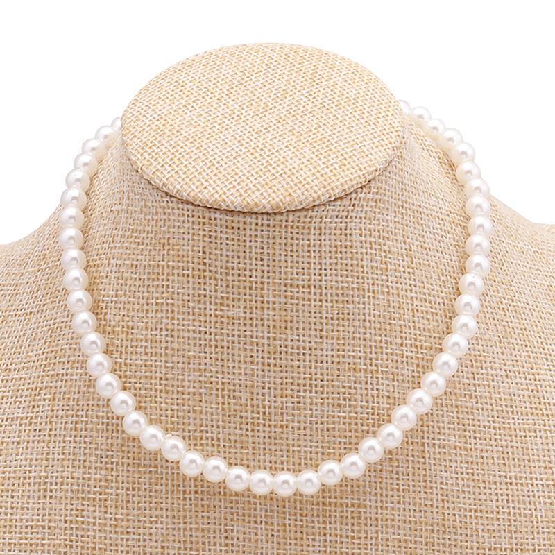 Trendiges Hochzeits-Perlenhalsband für Damen Imitation Perlenkette