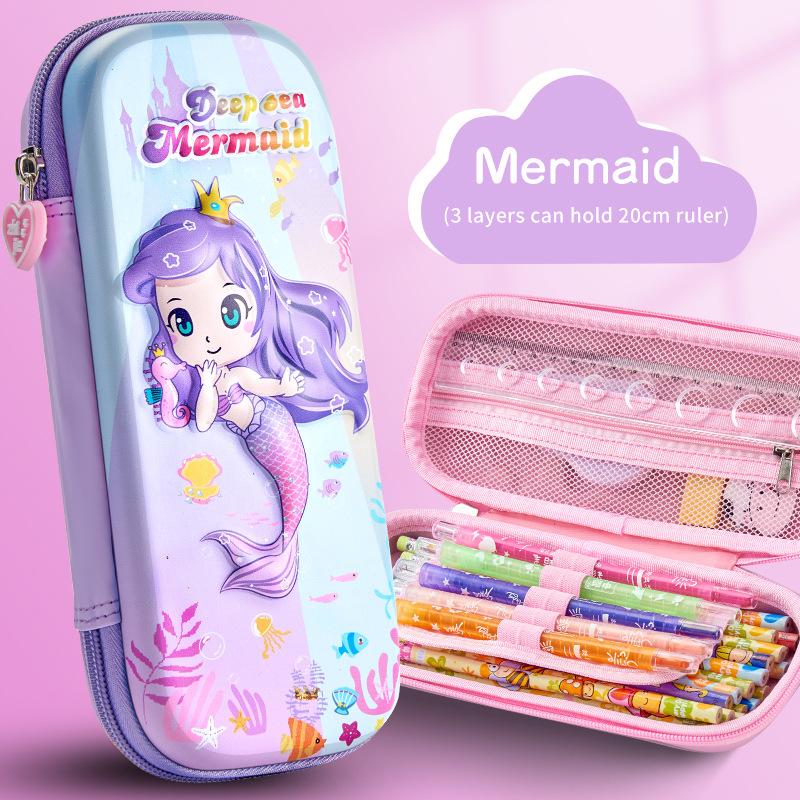 2025 New Hot Selling Elf Pencil Case Cartoon Student Pencil Case 3d Three-dimensional Zipper Stationery Box Pencil Case
