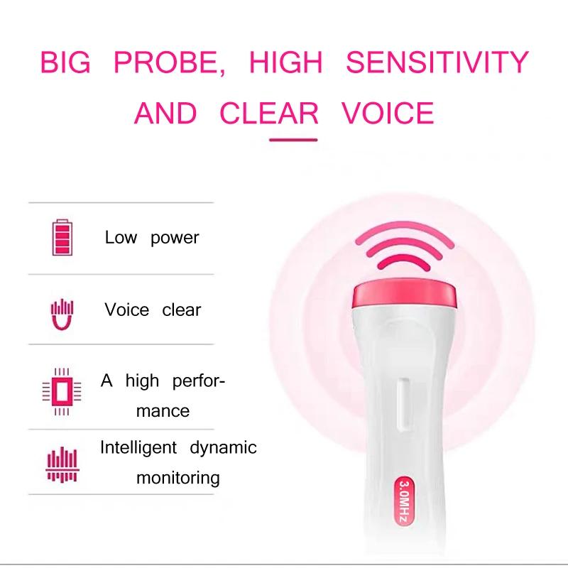Fetal Doppler Heart Rate Monitor Household Portable Pregnancy Baby Fetal Sound Heart Beat Detector LCD Display No Radiation Home