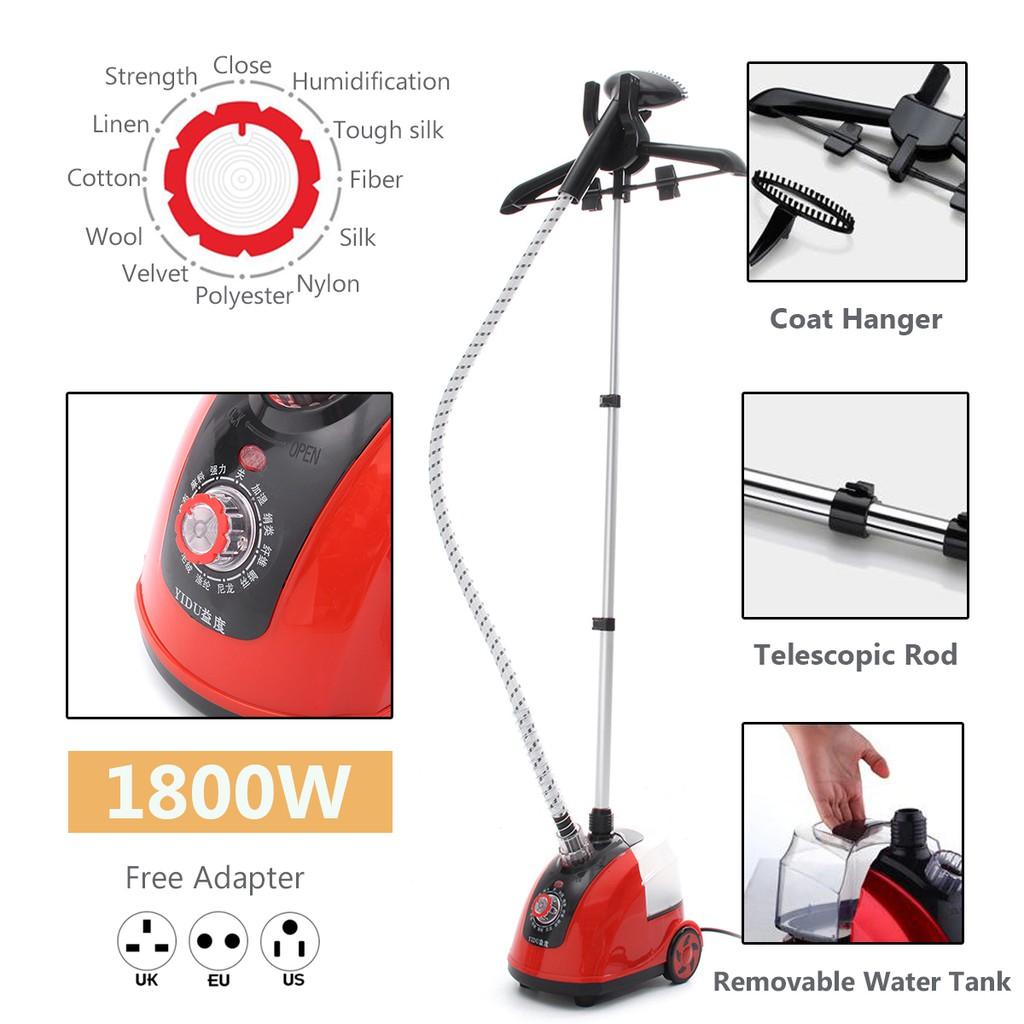 Adjustable HandHeld Garment Steamer 220V Portable Clothes Iron Steamer Garment Hanging Ironing Machine with Water Tank 1800W