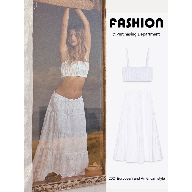 Za2025 Summer New Product Women's Clothes Sleeveless Short Top 3067021 250 Patchwork Long Dress 4391408 251