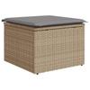 8 Piece Garden Sofa Set with Cushions Beige Poly Rattan