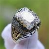 New Inlaid White Emerald Men's Luxury Ring Personality Retro Domineering Zircon Ring To Attend The Banquet Party Jewelry