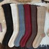 1 Pair Stockings Autumn Thigh High Stocking Harajuku Hollow Vintage Calf Sock Winter Knitting Cotton Long Socks Fashion Woman