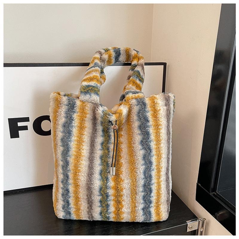 Plush Bag Female Answering Fluent New Autumn and Winter Versatile Plush Shoulder Bag Commuter Tote Bag