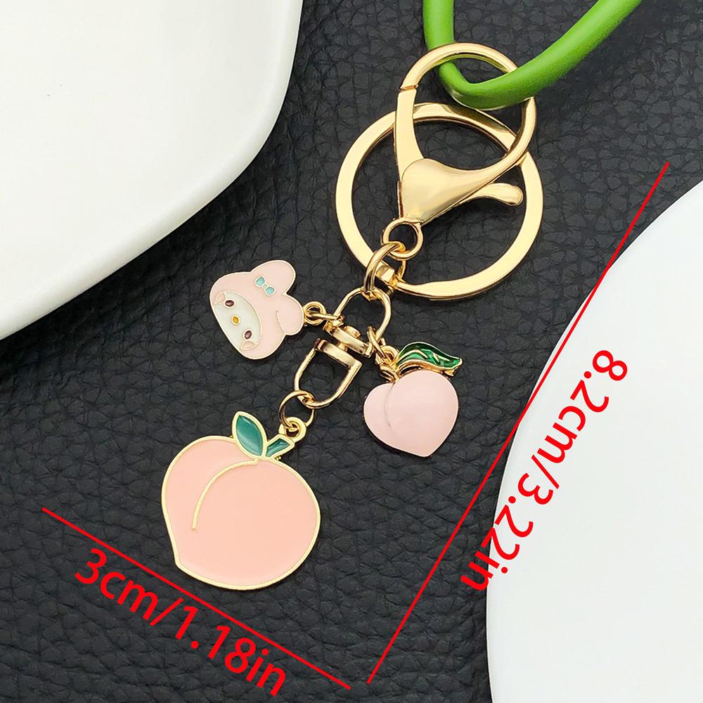 Korean Cartoon Cute Pink Melody Peach Keyring Pendant