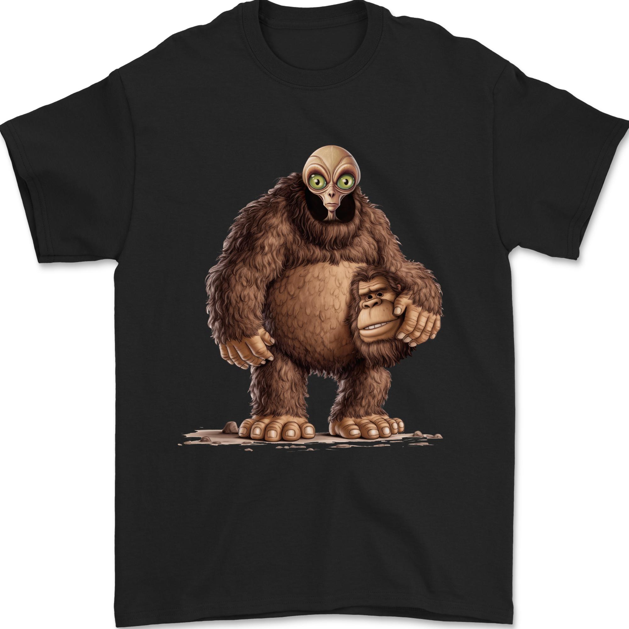 Alien in a Bigfoot Fancy Dress Outfit Ape Gorilla Mens T-Shirt 100% Cotton M