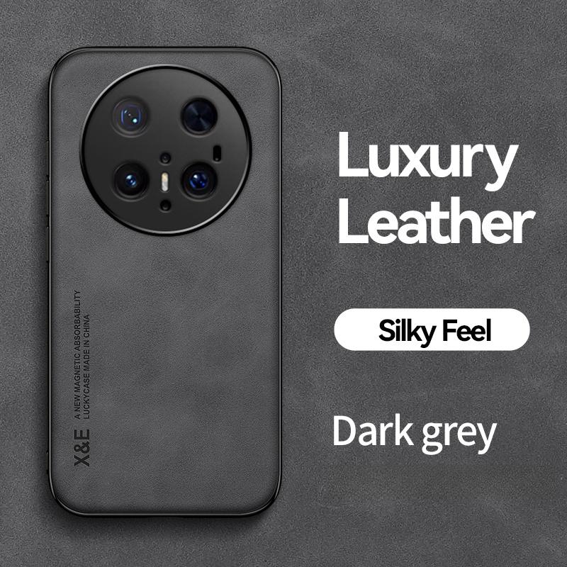 

Чехол для Huawei Mate 70 Pro Mate 70 Pro Plus, роскошный кожаный магнитный автомобильный держатель, чехол для телефона Huawei Mate 60 Mate70 Pro+, противоударный чехол на заднюю панель For Mate 70 Pro темно-серого