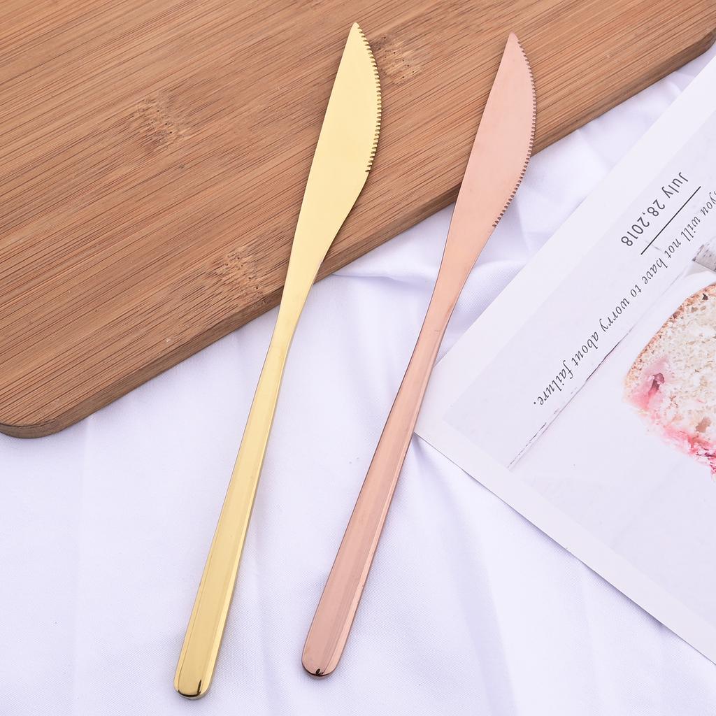 304 Stainless Steel Dinner Knife Cutlery Set 1Pcs Sharp Steak Knife Western Gold Knife Restaurant Table Knife Dinnerware Set