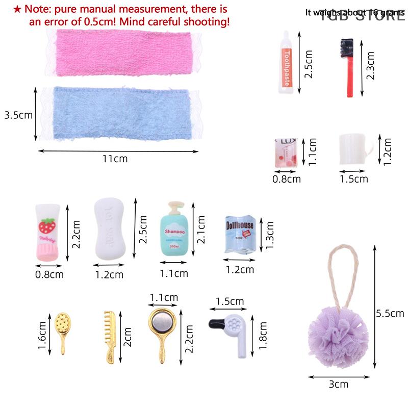 Miniature Practical Bathroom Hair Dryer Mirror Model Kits Accessory Doll House Toys Mini Bathroom Dressing Tool Accessories