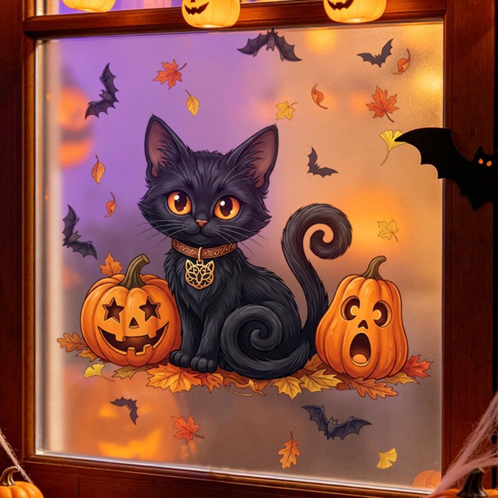 Static Cling Halloween Window Sticker Static Glass Decal Window Cling Sticker Party Supplies Style 1