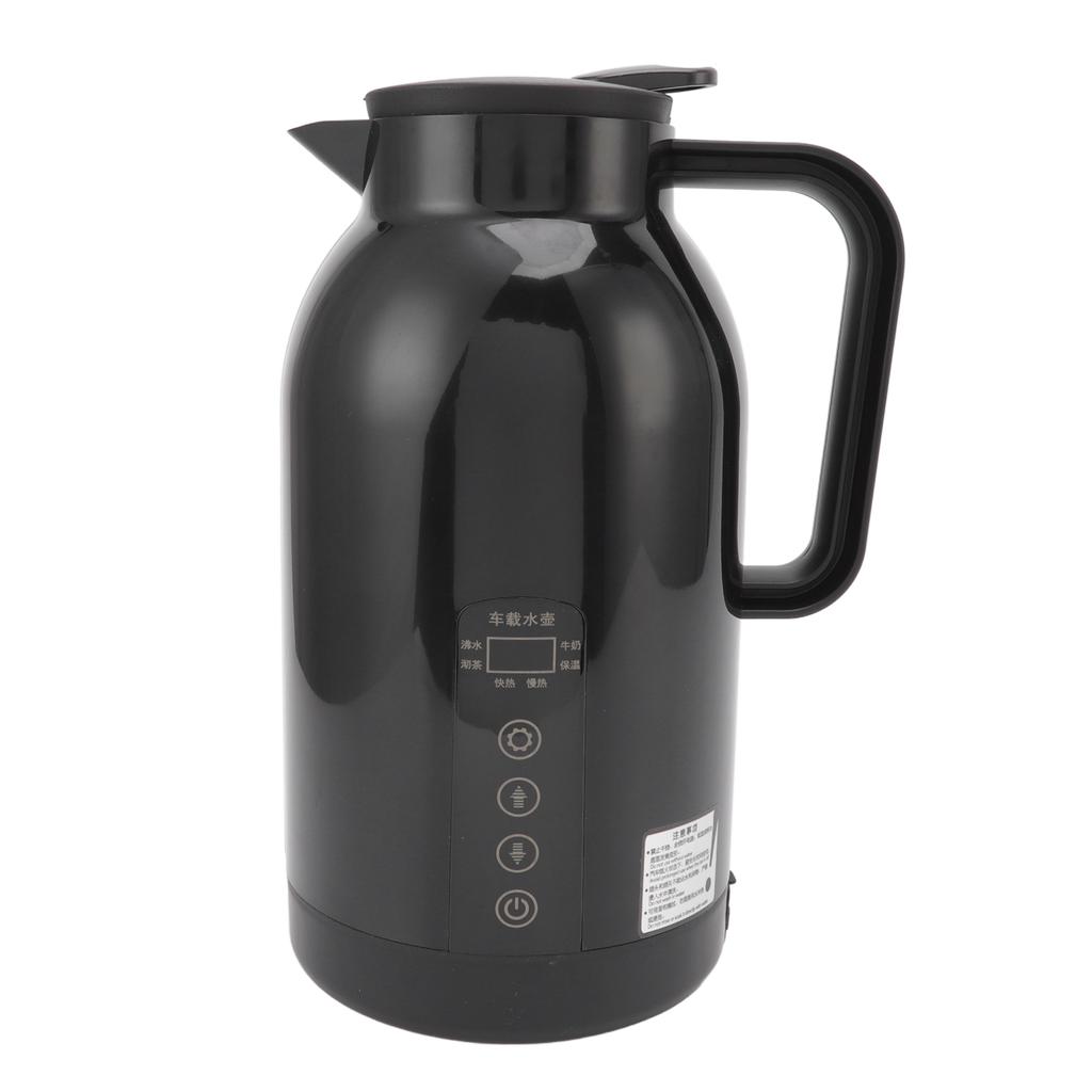 Auto Heizbecher Tragbarer Edelstahl Elektrischer Wasserkocher für Tee Kaffee Schwarz 1300ML