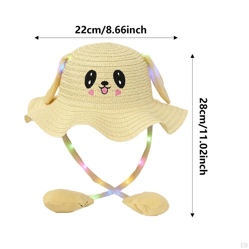 Kids Bunny Hat Lighted Bucket Cap Fashion Sun for Outdoor Sports Vocation