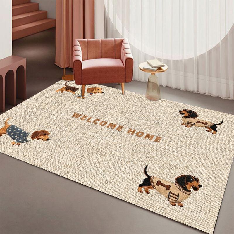 

Cartoon Poodle Pattern Floor Mat Is Slip-resistant Lightweight and Comfortable for Living Room Carpets Bedroom Carpets Door Mats 40X60cm