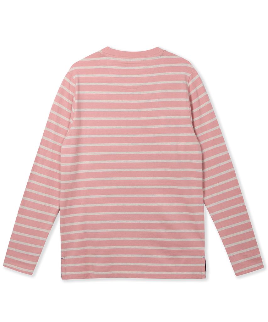 Camiseta Redonda de Algodón USPOLOASSN_Raya Rosa