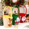 Stylish Snowman Elk Christmas Bucket Handbag Delicate Large Capacity Cartoon Candy Bag Funny Reusable Santa Claus Bag Xmas Gifts