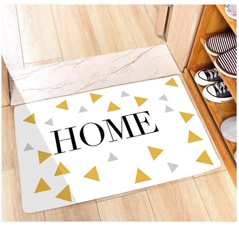 

Домашний коврик из хрустального бархата для пола, придверный коврик, коврик для ног для спальни, кухни, туалета, ванной комнаты, абсорбирующий, нескользящий коврик 50x80cm