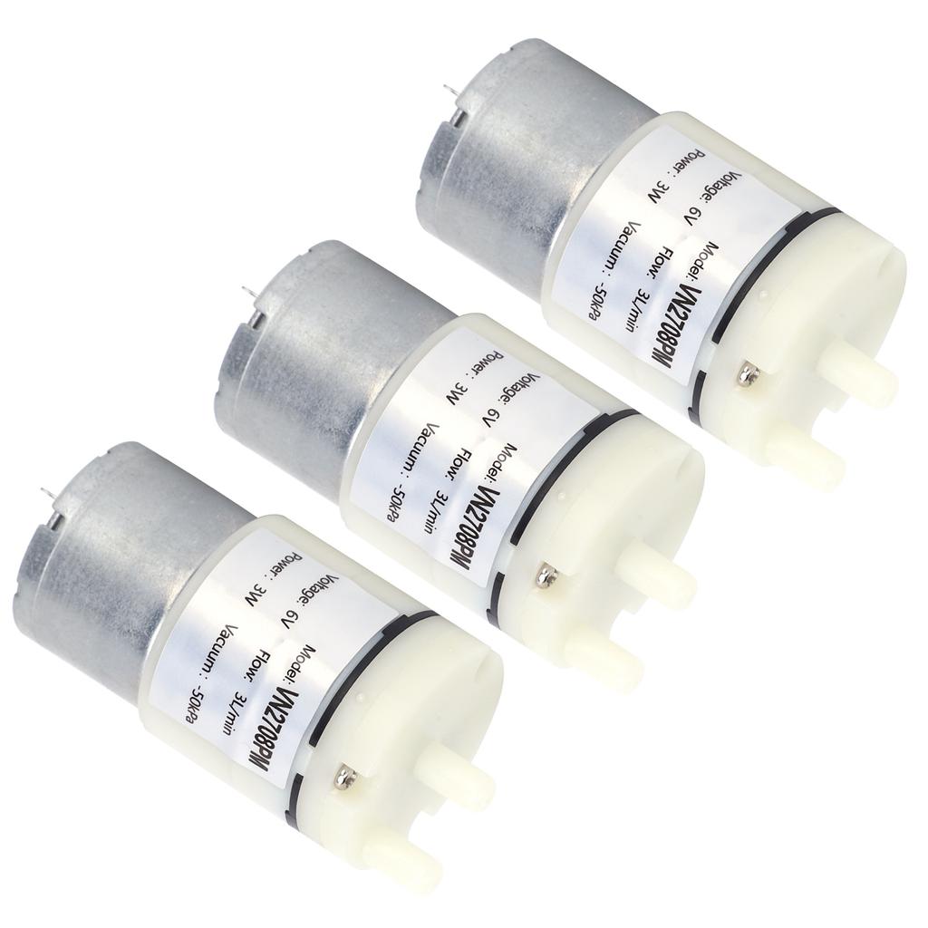 3 Stück Mikro-Membranpumpe Mini Vakuum Wasser Luftmotor für Aquarium DC 6V (VN2708PM)