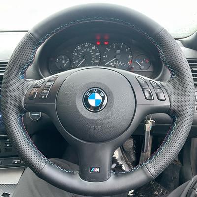 Para BMW 330i 540i 525i 530i 330Ci BMW E46 M3 E39 Capa de Volante de Carro Trançada Couro Microfibra Acessórios para Carro