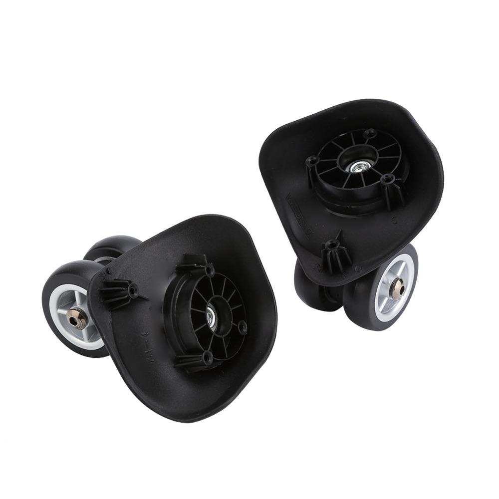 1Pair Durable PVC Luggage Wheel Replacement Black Swivel Casters Suitcase Wheel Trolley Wheels Luggage Repair