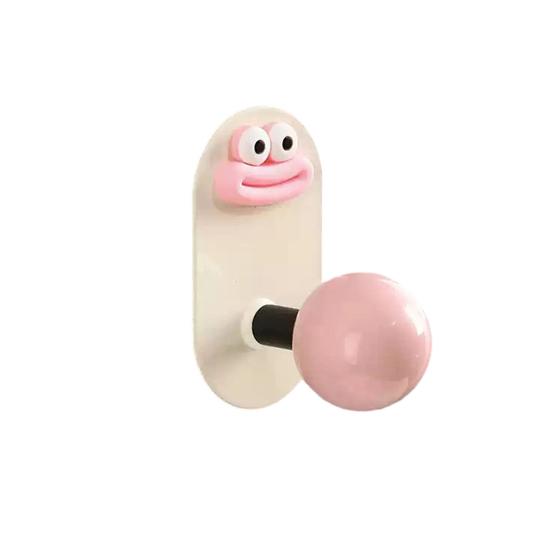Adhesive Wall Hooks Hair Accessories Organizer Rounded Edge Cartoon Adhesive Hook for Bathroom Kitchen