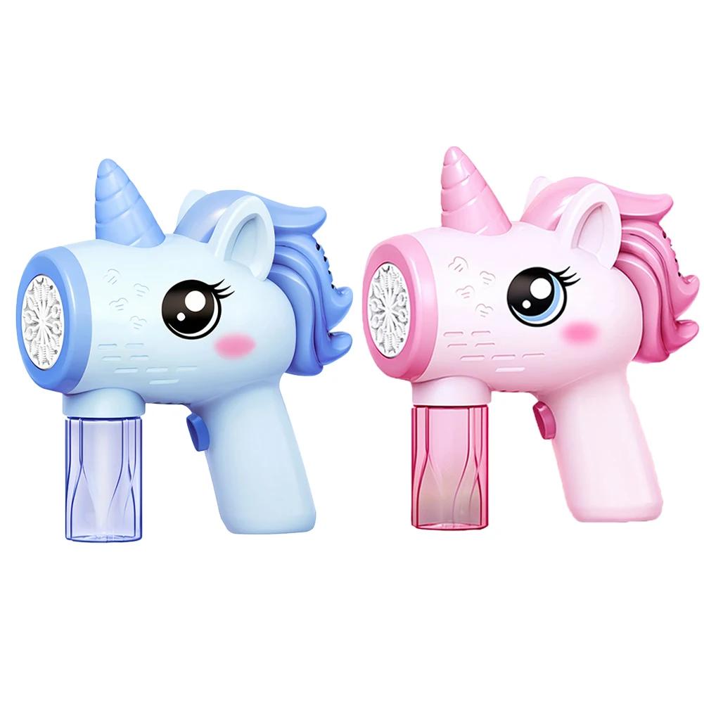 Unicorn Electric Bubble Gun  Automatic Bubble Maker with Light Bubble Blower Birthday Gifts for 3 4 5 6 Years Old Boys Girls