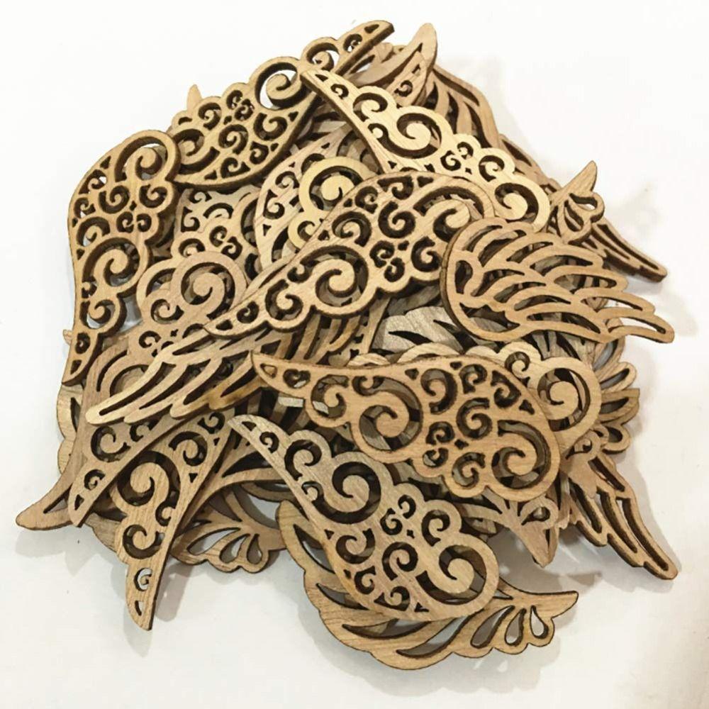 80pcs Wings Angel Wings Patches Wooden Cutout Charm Blank Charm Blank Party Home Christmas Decor
